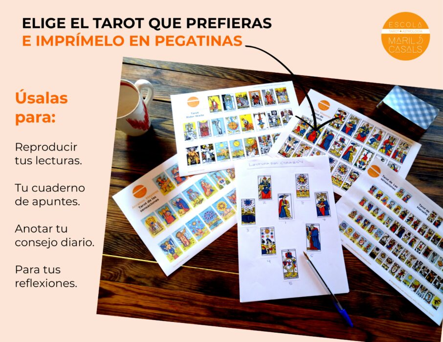 Pegatinas 22 Arcanos Mayores del Tarot – Escola Mariló Casals