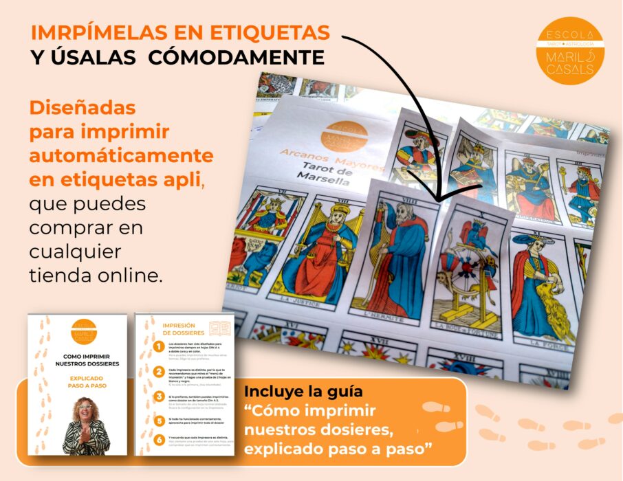 Pegatinas 22 Arcanos Mayores del Tarot – Escola Mariló Casals